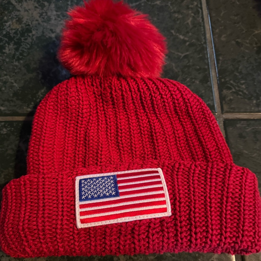 Love Your Melon USA Pom Beanie